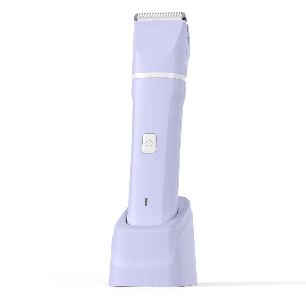 Bikini Trimmer for Women - Painless Electric Razors for Silk Skin,Cordless Body Shaver for Trip,Replaceable Lady Facial Razor, IPX7 Waterproof&Easy Cleaning, Ceramic Blade, USB Charge Dock Pink