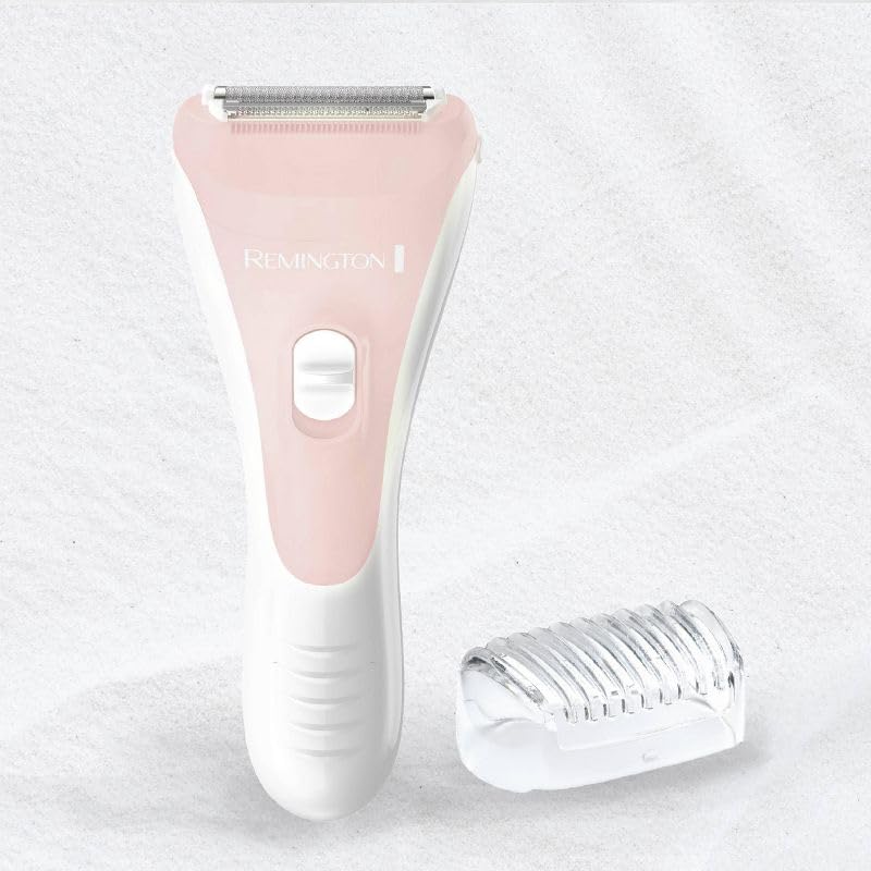 Remington WDF5030A Smooth & Silky Electric Shaver for Women, 4-Blade Smooth Glide Foil Shaver and Bikini Trimmer with Almond Oil Strip, Purple/White