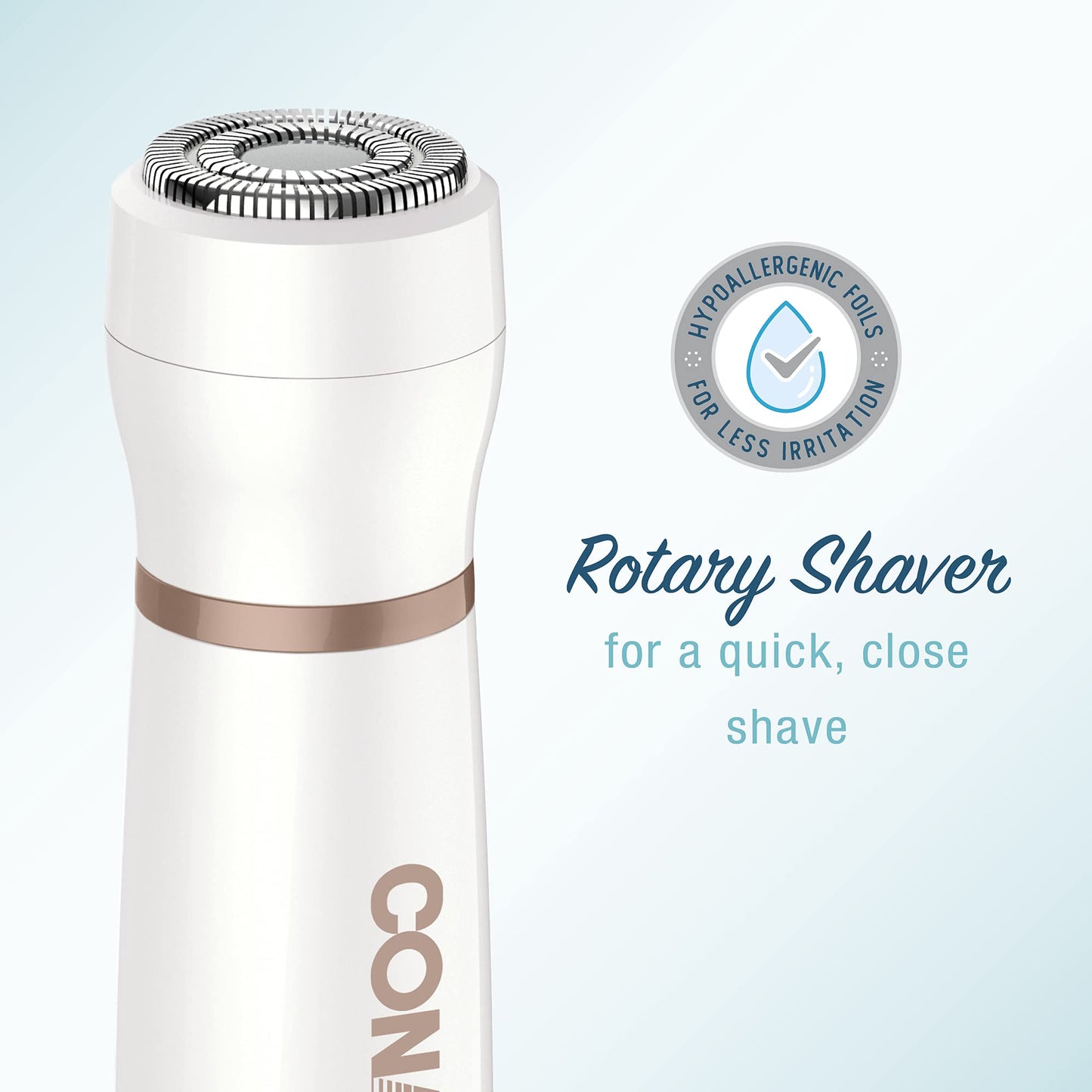 Conair All-In-1 Body and Facial Hair Removal for Women, Cordless Electric Trimmer & Shaver, Perfect for Face, Ear/Nose, Eyebrows, Legs, and Bikini Lines