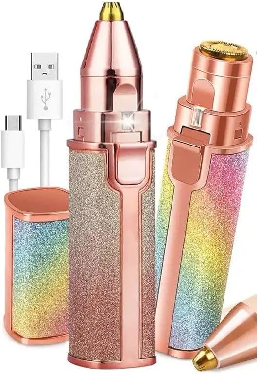 Flawlezz Eyebrow Trimmer Makeup Painless Eye Brow Epilator 2 in 1 Built-in LED Light Eyebrow Trimmer & Facial Hair Removal Main Features: * [Painless Female Hair Removal for FACE] Facial Hair Remover