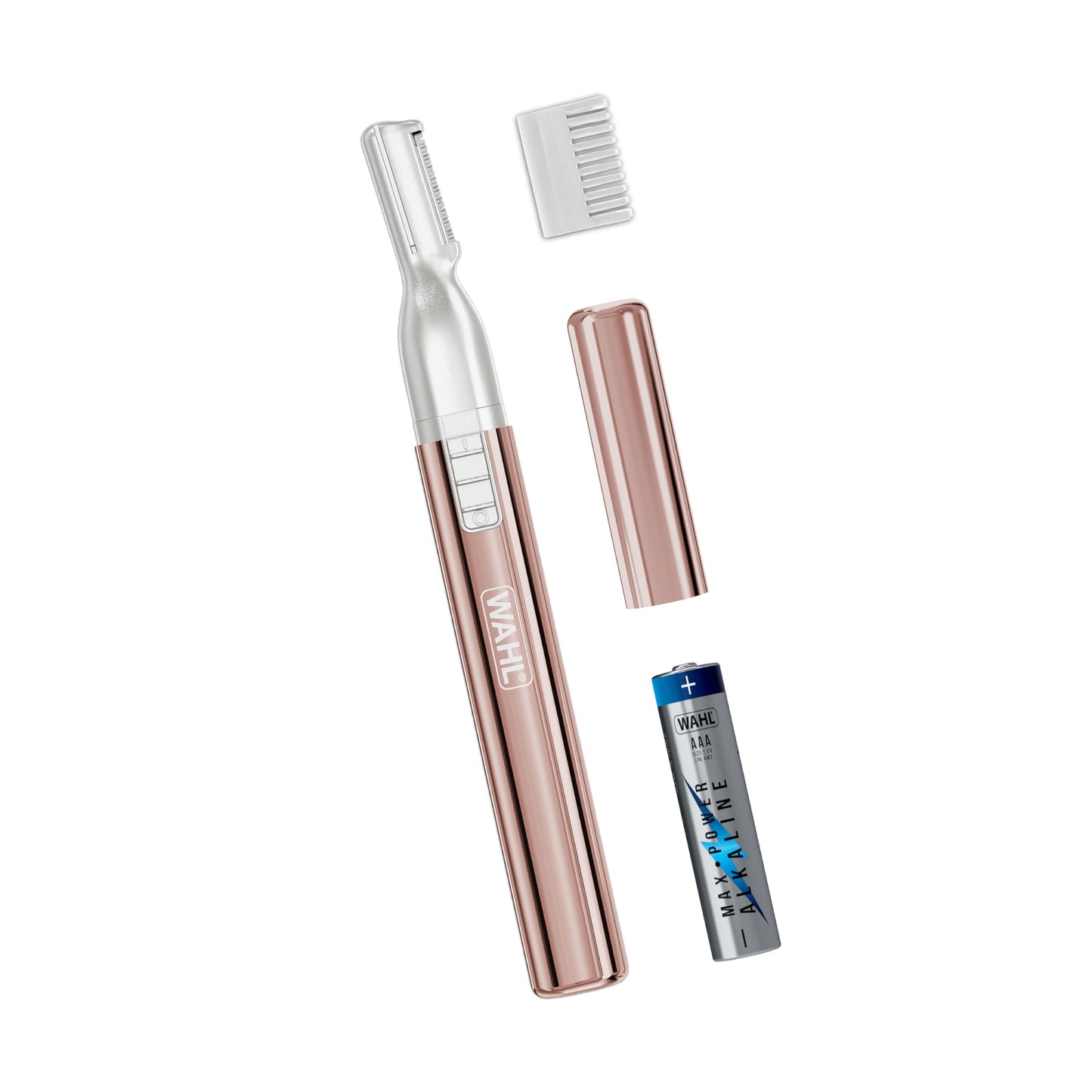 Wahl Clean & Confident Female Battery Pen Trimmer with Rinseable Blades for Eyebrows, Facial Hair, & Light Grooming- Hygienic Grooming & Easy Cleaning with Battery Included - Model 5640-100