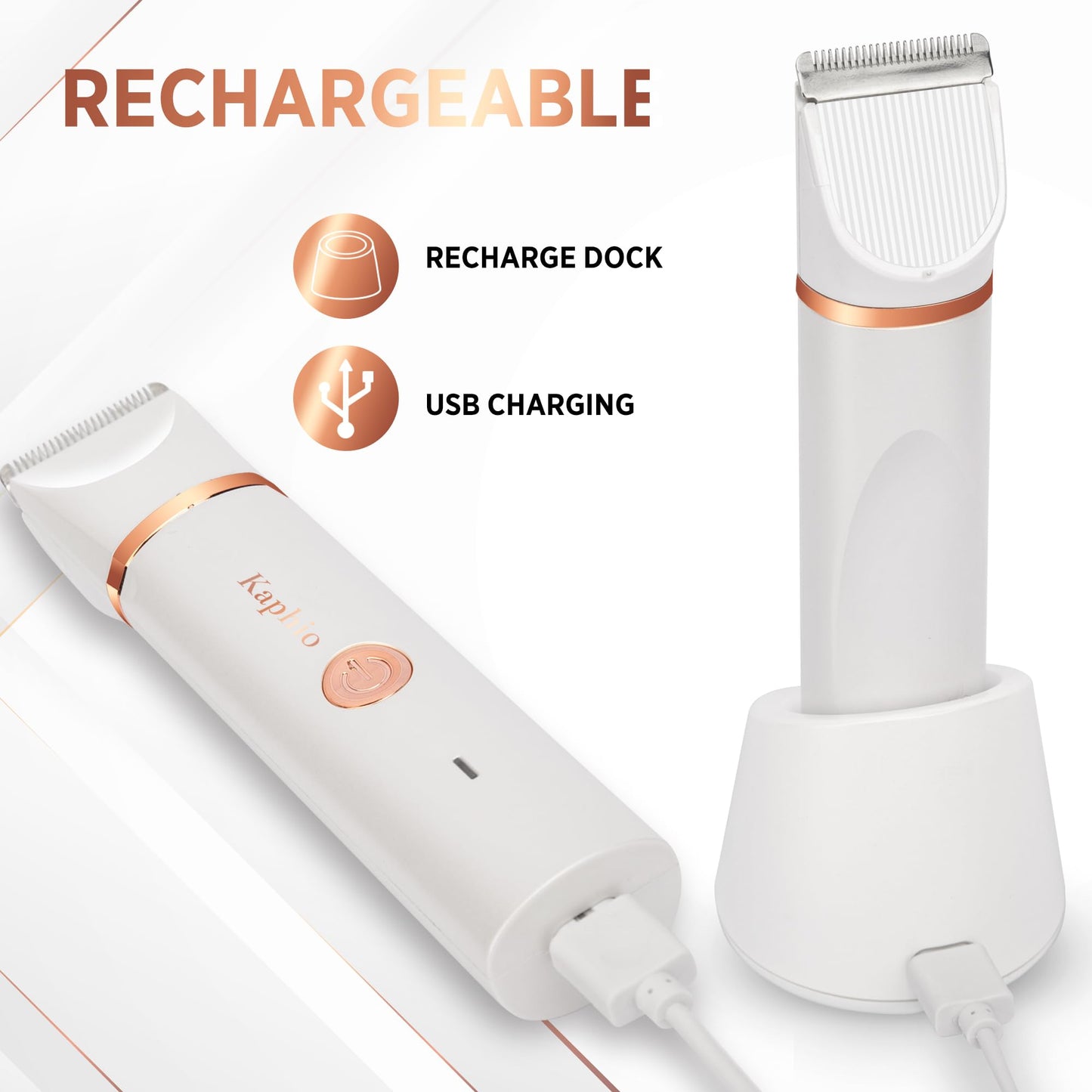 Electric Bikini Trimer Shaver Women: 2 in 1 IPX7 Waterproof Wet & Dry Use Body Hair Trimmer and Facial Hair Remover - Rechargeable Hair Removal Kit for Bikini Underarm Leg Arm Body Face