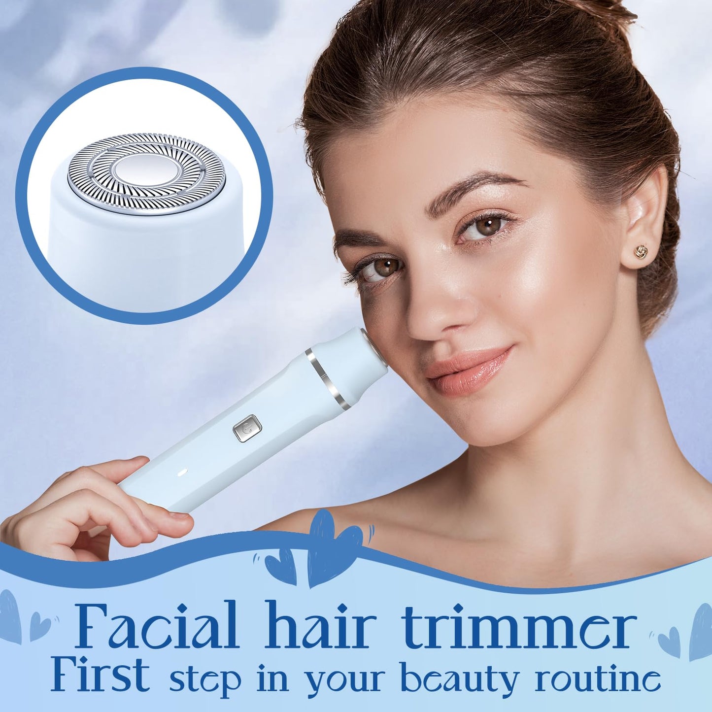 Bikini Trimmer for Women - Painless Electric Razors for Silk Skin,Cordless Body Shaver for Trip,Replaceable Lady Facial Razor, IPX7 Waterproof&Easy Cleaning, Ceramic Blade, USB Charge Dock Pink