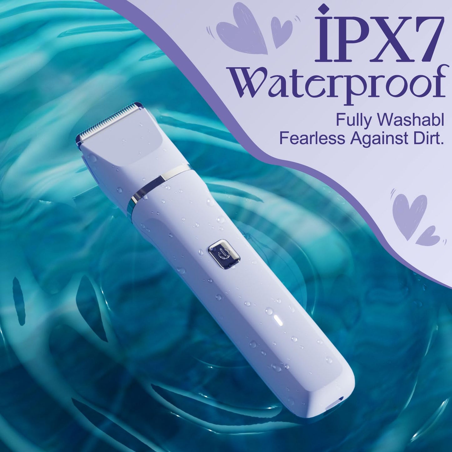 Bikini Trimmer for Women - Painless Electric Razors for Silk Skin,Cordless Body Shaver for Trip,Replaceable Lady Facial Razor, IPX7 Waterproof&Easy Cleaning, Ceramic Blade, USB Charge Dock Pink