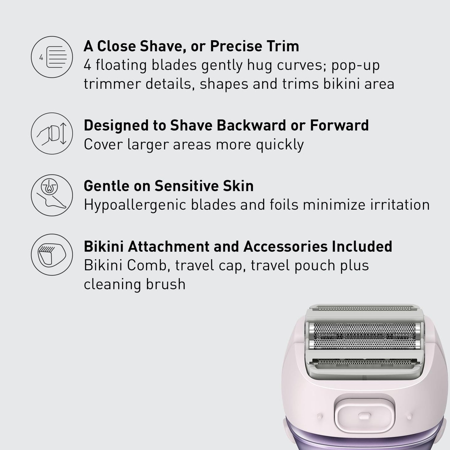 Panasonic Electric Razor for Women, Cordless 3-Blade Shaver with Pop-Up Trimmer, Wet Dry Operation - ES-AWL6AG (Mint)