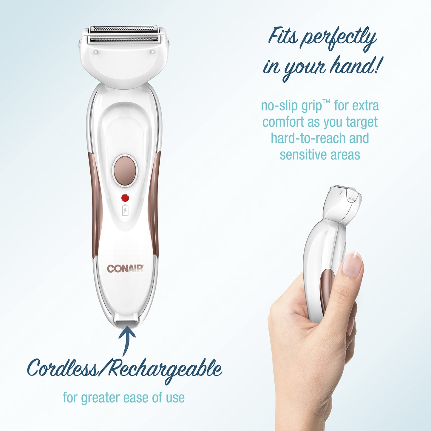 Conair All-In-1 Body and Facial Hair Removal for Women, Cordless Electric Trimmer & Shaver, Perfect for Face, Ear/Nose, Eyebrows, Legs, and Bikini Lines