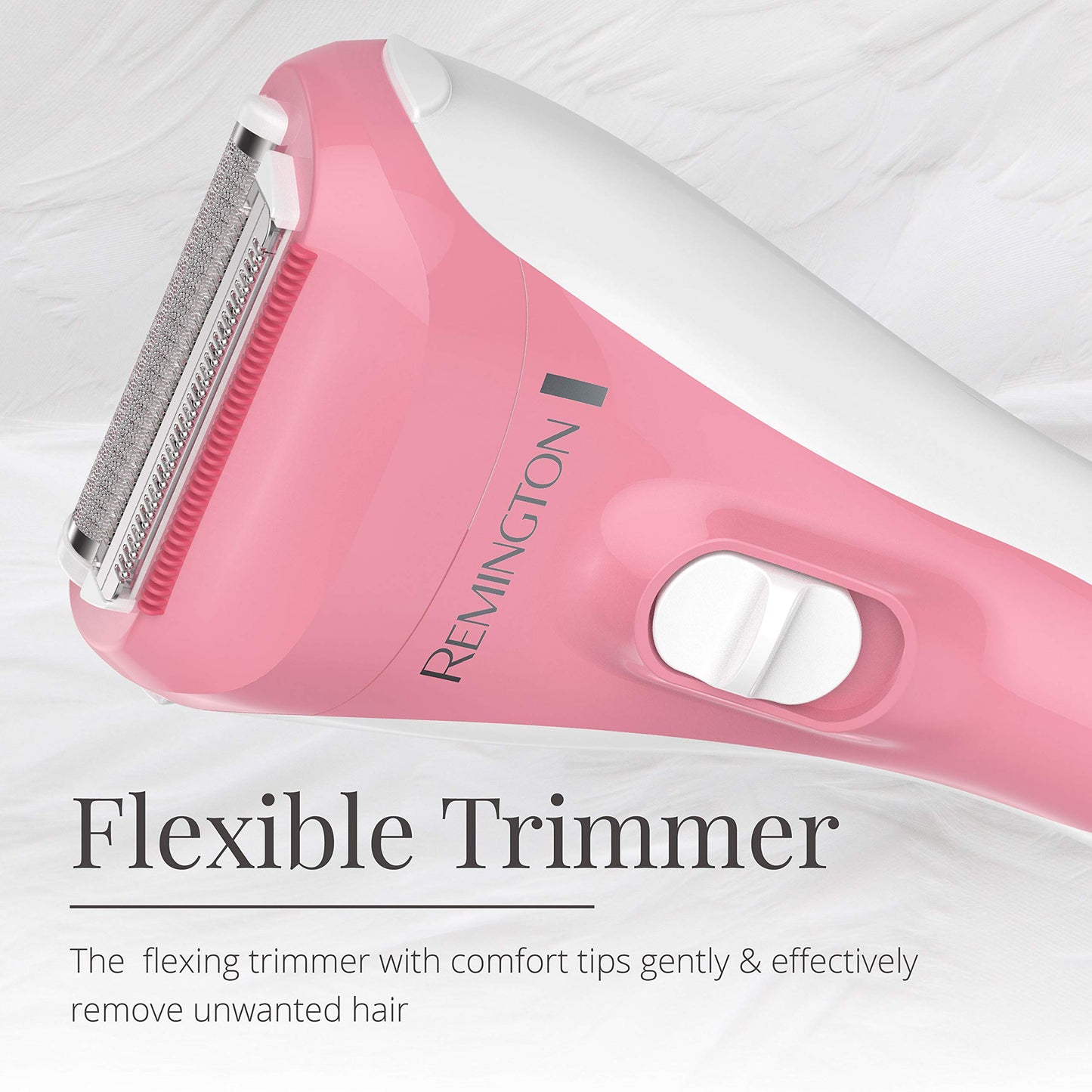 Remington WDF5030A Smooth & Silky Electric Shaver for Women, 4-Blade Smooth Glide Foil Shaver and Bikini Trimmer with Almond Oil Strip, Purple/White